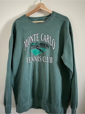 Monte Carlo Tennis Club Crewneck Sweatshirt - Forest Green